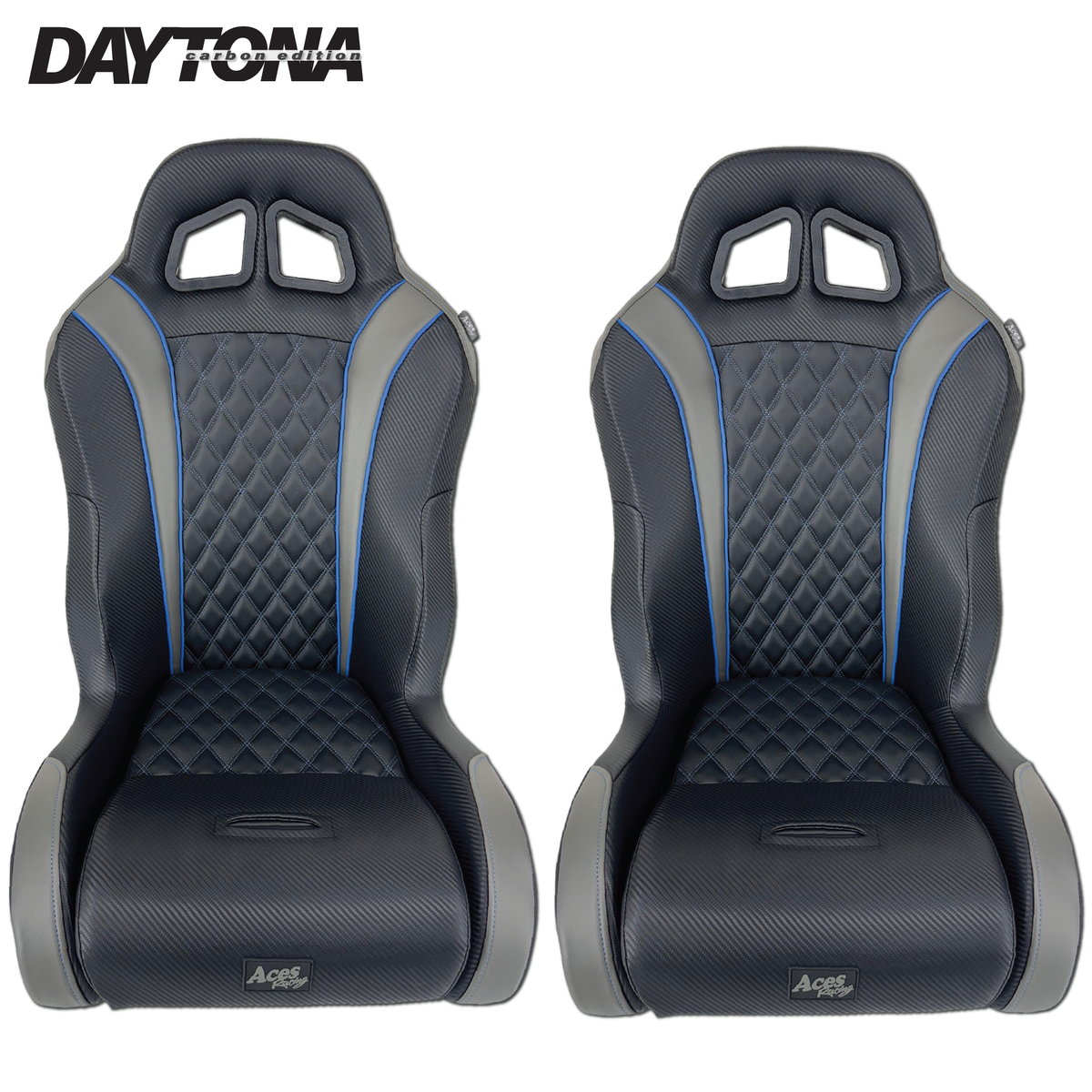 Carbon Edition Daytona Seats (Multiple Colors)-Seats-Aces Racing-Black-No-Black Market UTV