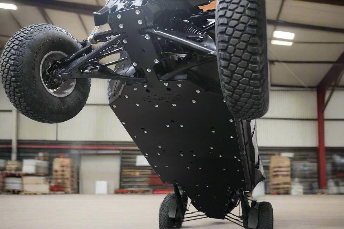 Can-Am Maverick R Max UHMW Skid Plate-Skid Plates-Factory UTV-Maverick R Max-1/2&quot;-No X-Brace-Black Market UTV