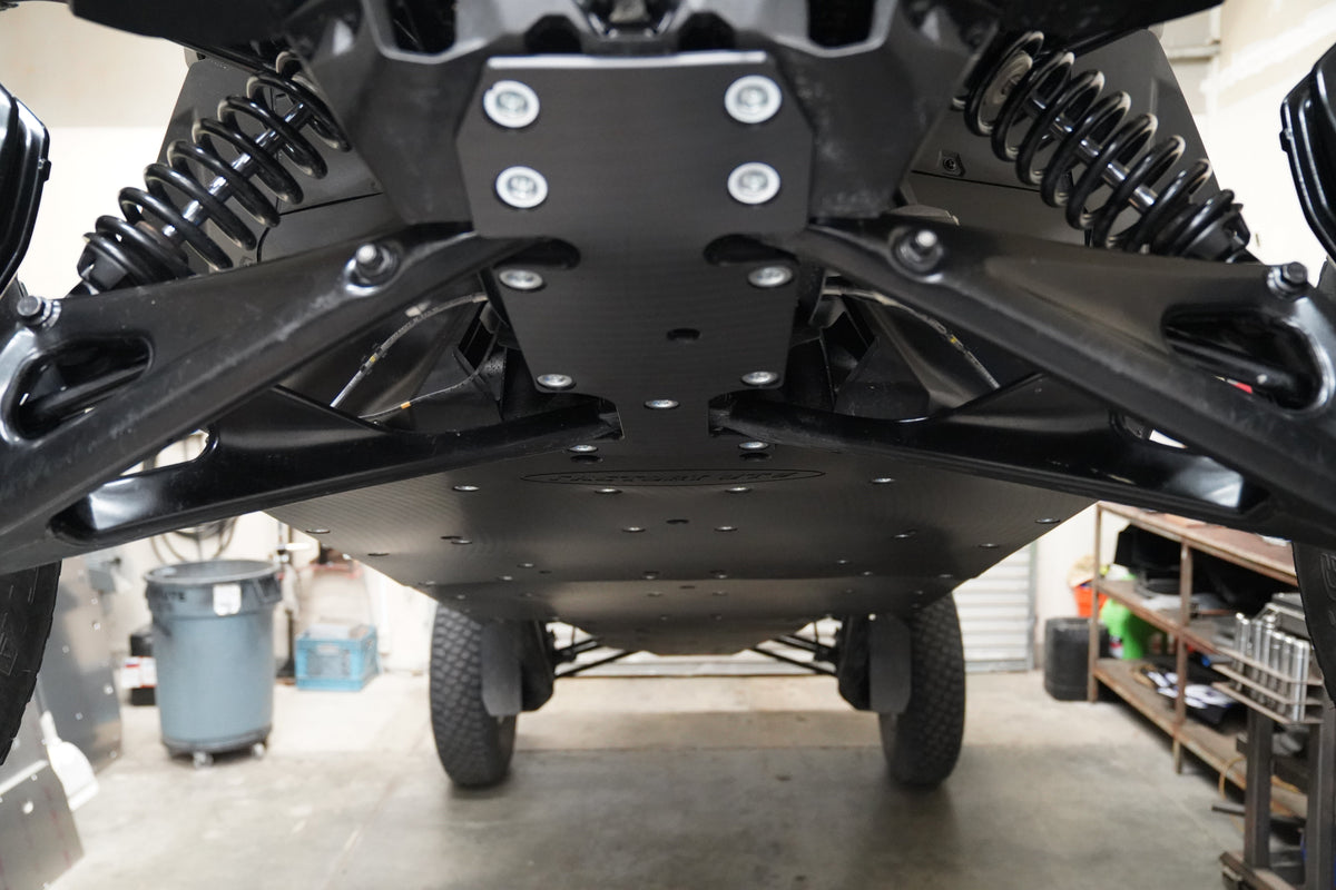 Can-Am Maverick R Max UHMW Skid Plate-Skid Plates-Factory UTV-Maverick R Max-1/2&quot;-No X-Brace-Black Market UTV