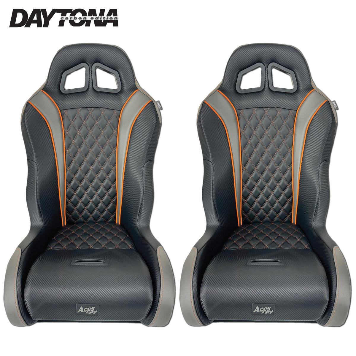 Carbon Edition Daytona Seats (Multiple Colors)-Seats-Aces Racing-Black-No-Black Market UTV