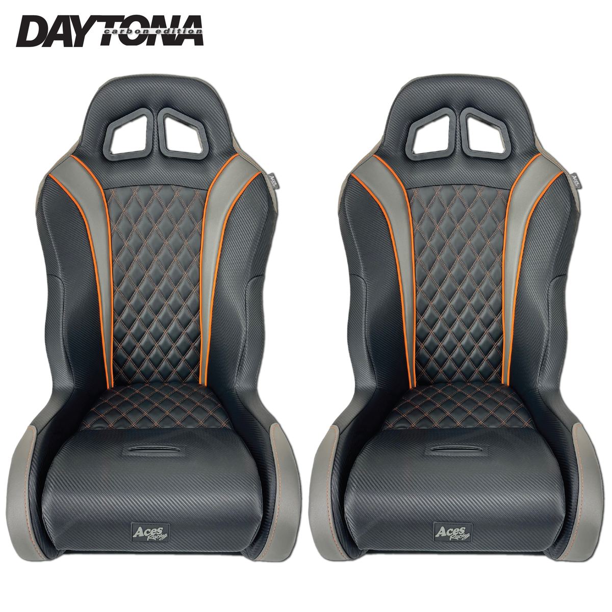 Carbon Edition Daytona Seats (Multiple Colors)-Seats-Aces Racing-Black-No-Black Market UTV
