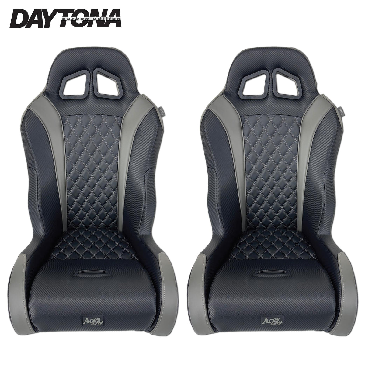 Carbon Edition Daytona Seats (Multiple Colors)-Seats-Aces Racing-Black-No-Black Market UTV