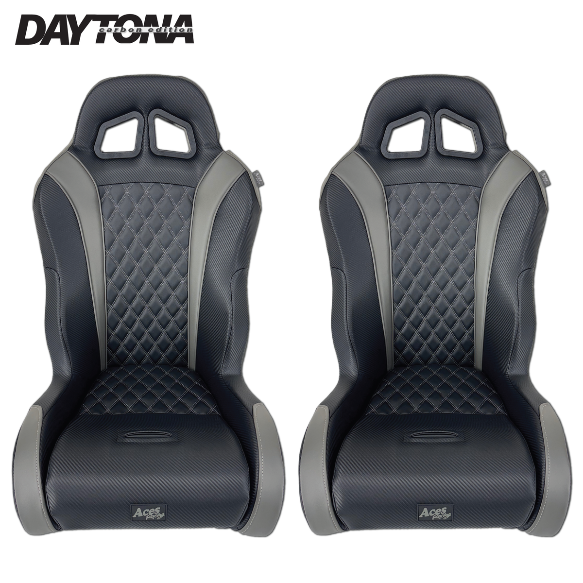 Carbon Edition Daytona Seats (Multiple Colors)-Seats-Aces Racing-Black-No-Black Market UTV
