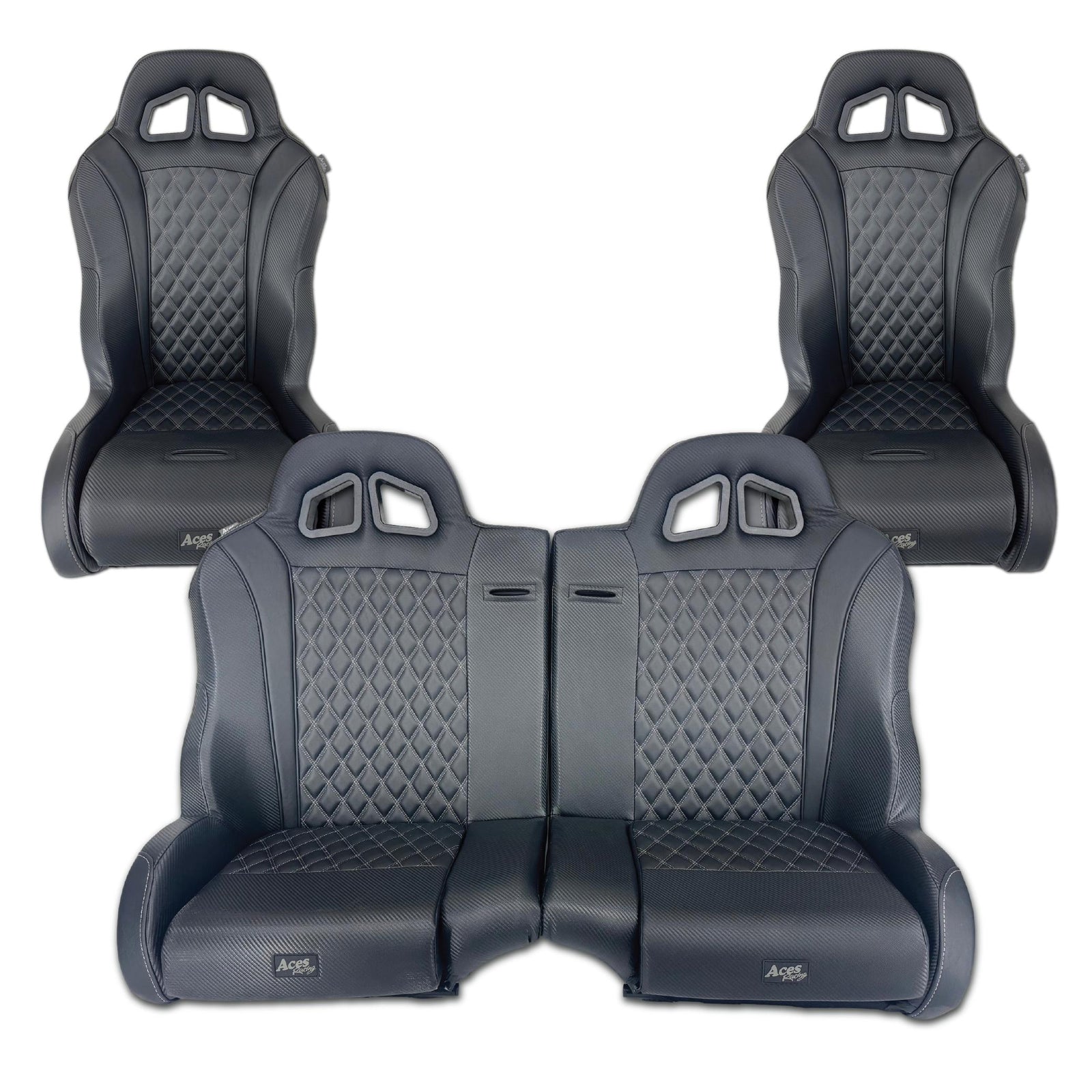 (Daytona) XP Pro Bucket/Bench Seat Bundle-Seats-Aces Racing-Black-No-Black Market UTV