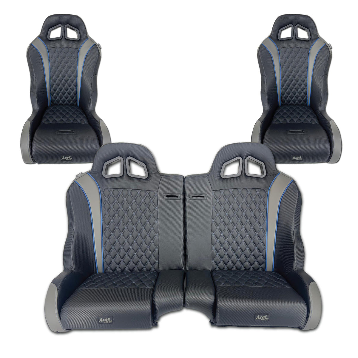 (Daytona) XP Pro Bucket/Bench Seat Bundle-Seats-Aces Racing-Black-No-Black Market UTV
