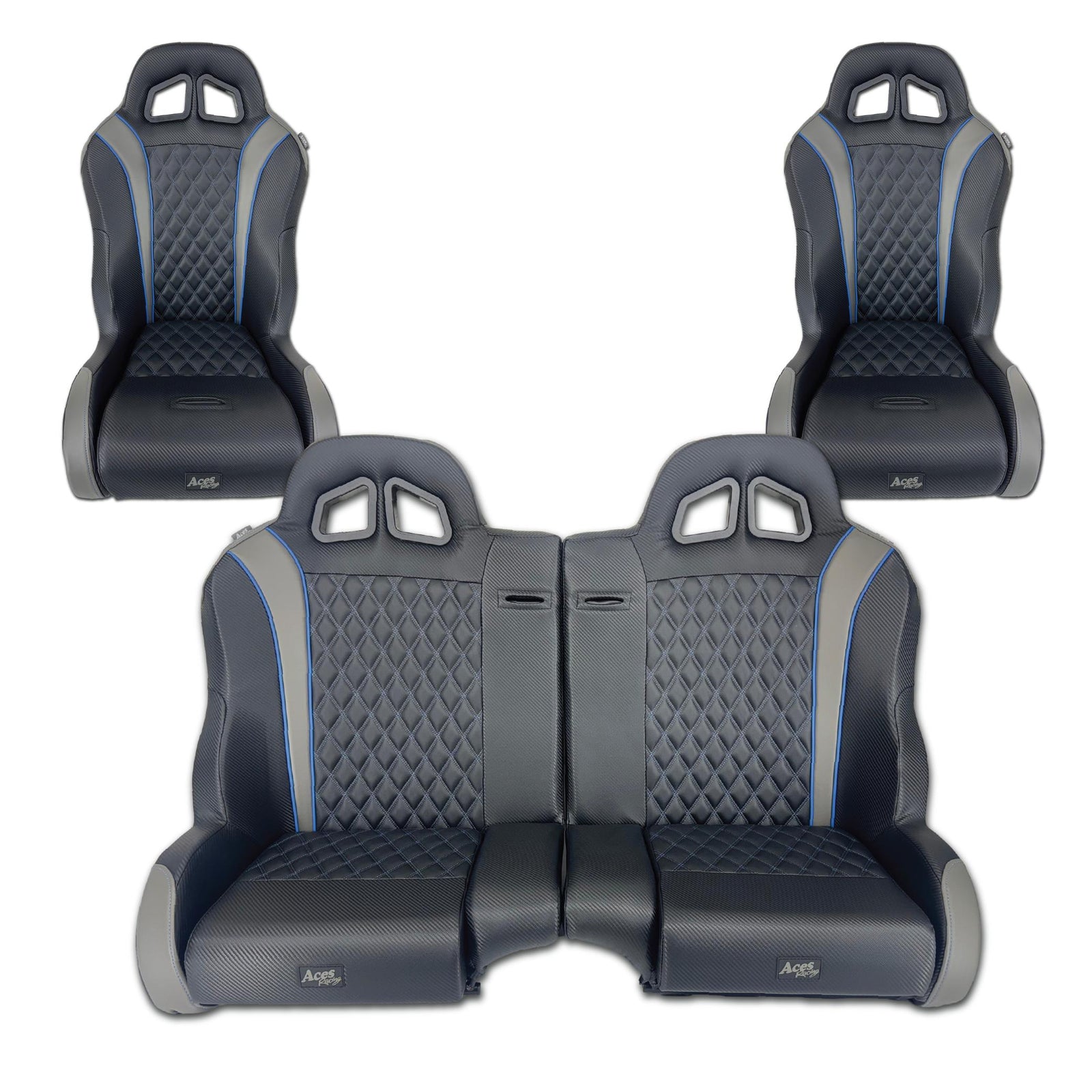 (Daytona) XP Pro Bucket/Bench Seat Bundle-Seats-Aces Racing-Black-No-Black Market UTV