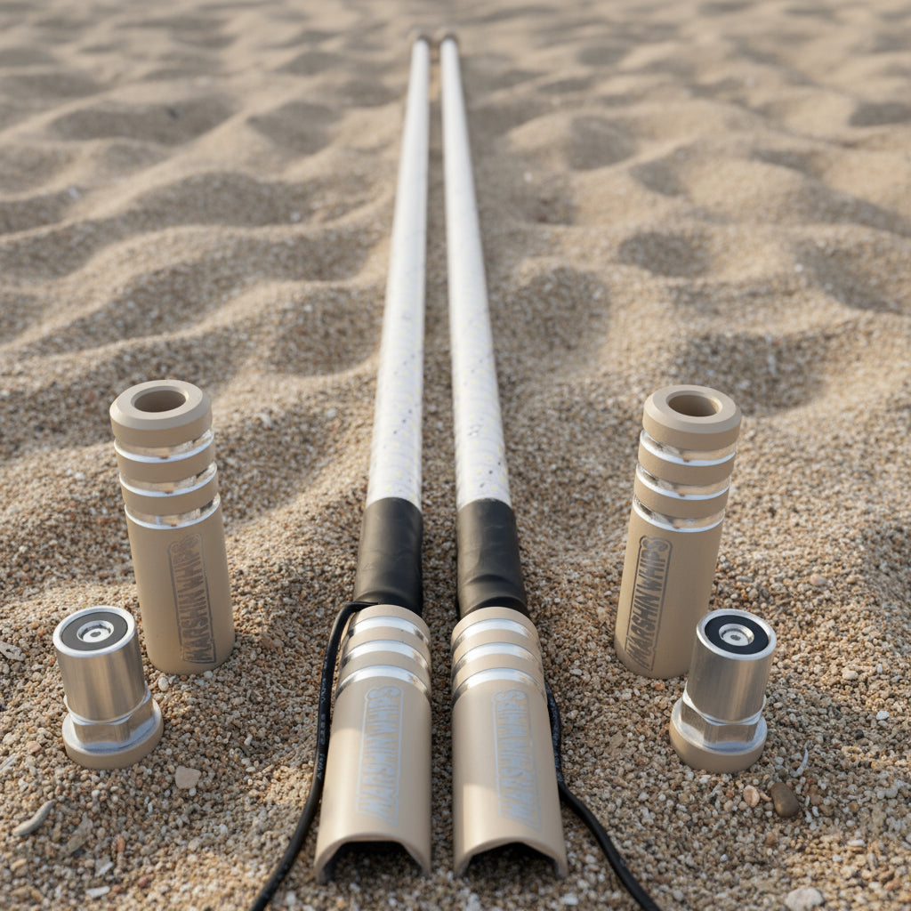 Game Changer LED Whip Set - Red, White & Blue Edition-Marshin Whips-2 FT-TAN-Black Market UTV