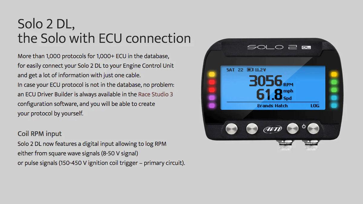 AiM Solo 2 DL Digital Logger for Can-Am Maverick X3-EVP-Black Market UTV