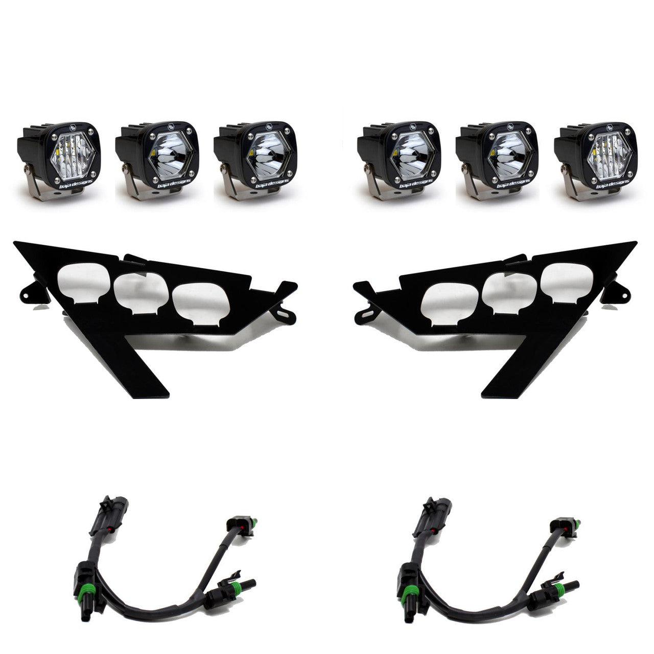 S1 TRIPLE LED HEADLIGHT KIT FOR RZR PRO / TURBO R S1-Lighting Kit-Baja Designs-Black Market UTV