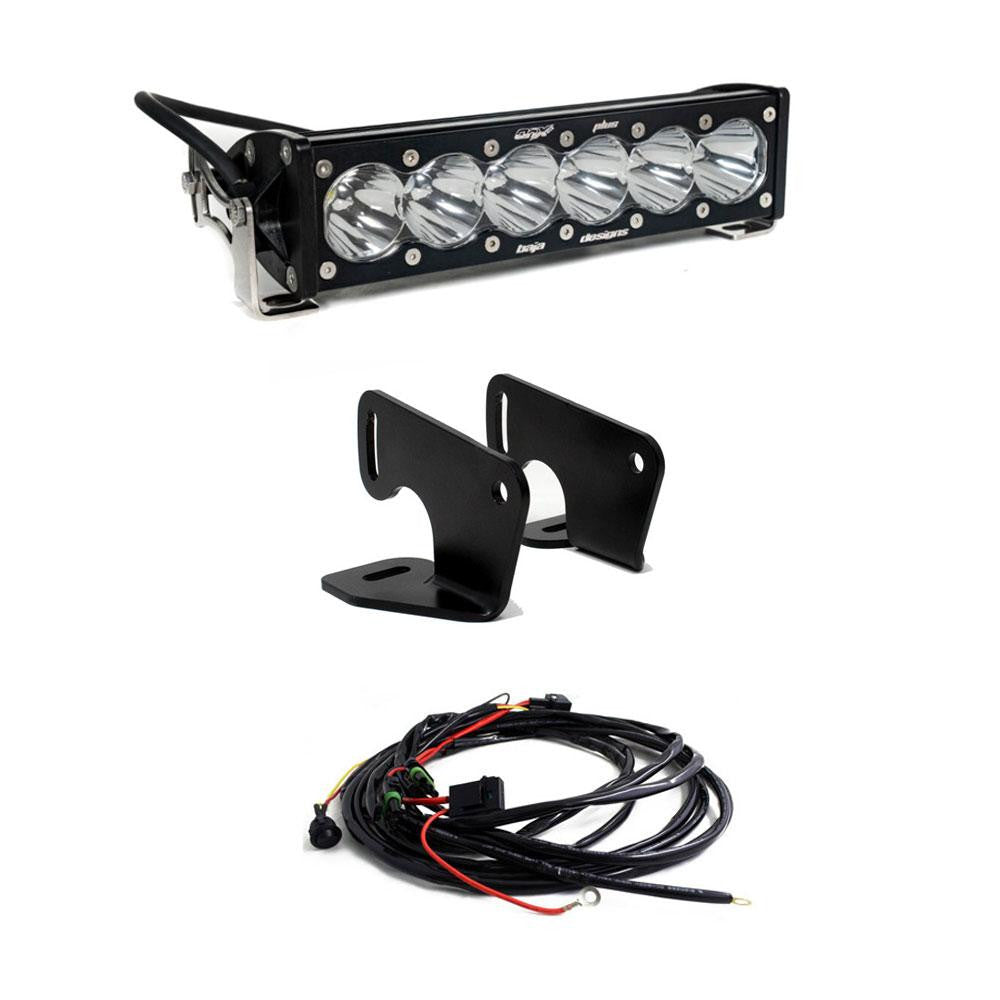 Polaris OnX6+ 10 Inch Hood Mount Light Bar Kit - Polaris 2020-24 RZR Pro XP; 2022-2024 RZR Turbo R-Light Bar Mount-Baja Designs-Black Market UTV