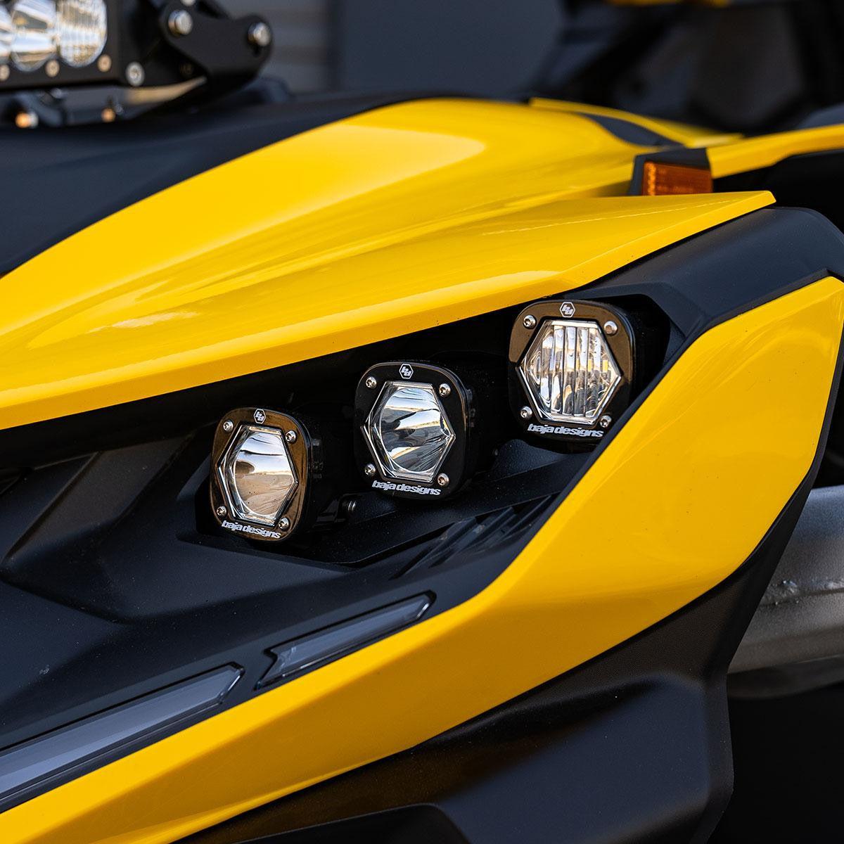 Can-Am Maverick R Triple S1 Headlight Kit-Headlight Kit-Baja Designs-Multi-Pattern-Clear-Black Market UTV