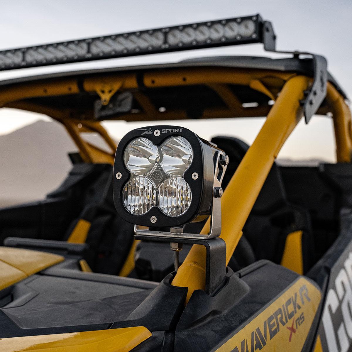 Can-Am Maverick R XL Sport A-Pillar Kit-Lighting Kit-Baja Designs-Driving/Combo-Clear-Black Market UTV