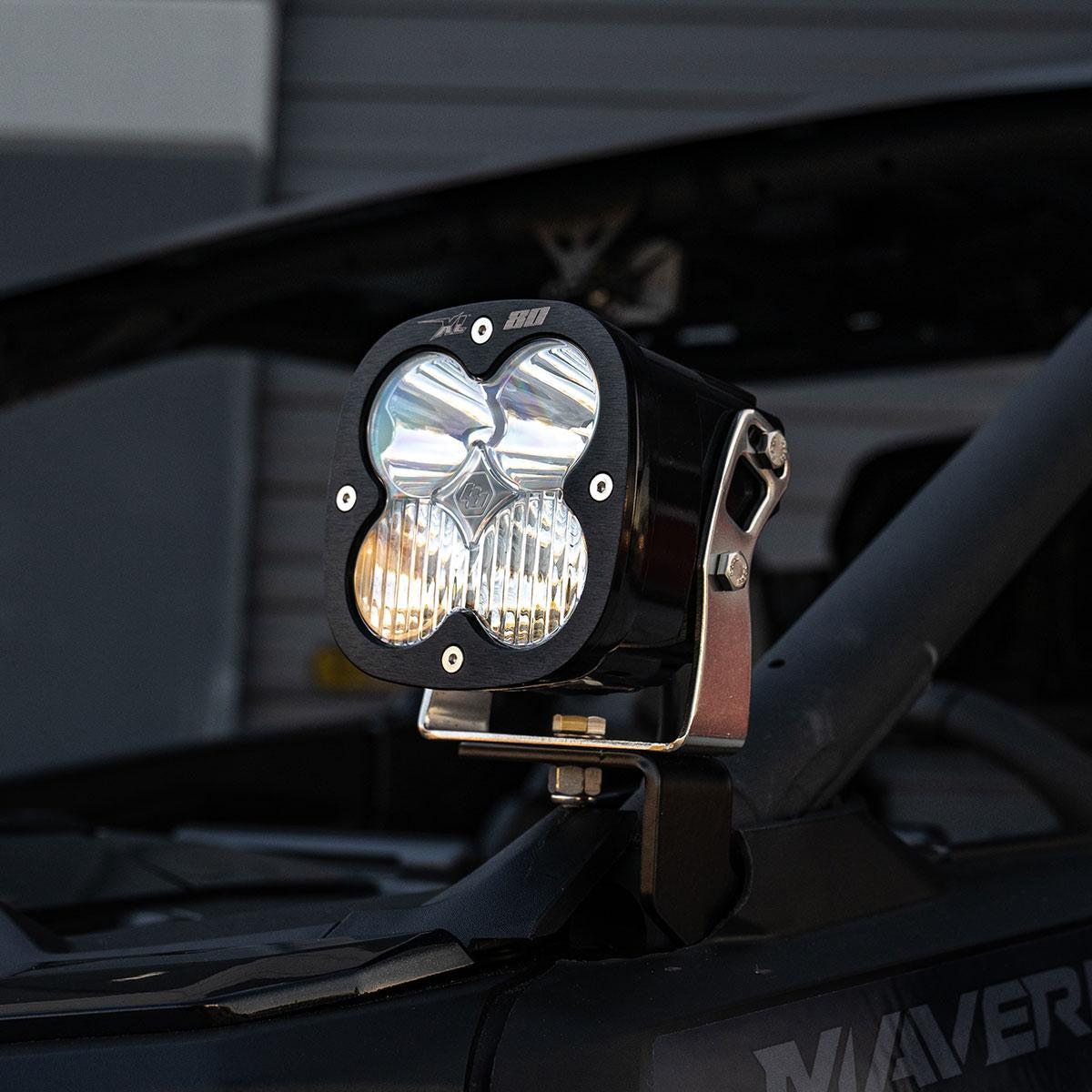 Can-Am Maverick R XL80 A-Pillar Kit-Lighting Kit-Baja Designs-Driving/Combo-Clear-Black Market UTV