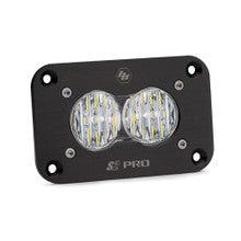 S2 Pro Black Flush Mount LED Auxiliary Light Pod - Universal-Lighting Pods-Baja Designs-Clear-Wide Cornering-Black Market UTV