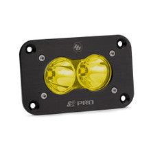 S2 Pro Black Flush Mount LED Auxiliary Light Pod - Universal-Lighting Pods-Baja Designs-Amber-Spot-Black Market UTV