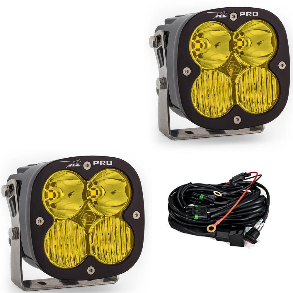 XL Pro LED Auxiliary Light Pod Pair-Lighting Pods-Baja Designs-Amber-Driving/Combo-Black Market UTV
