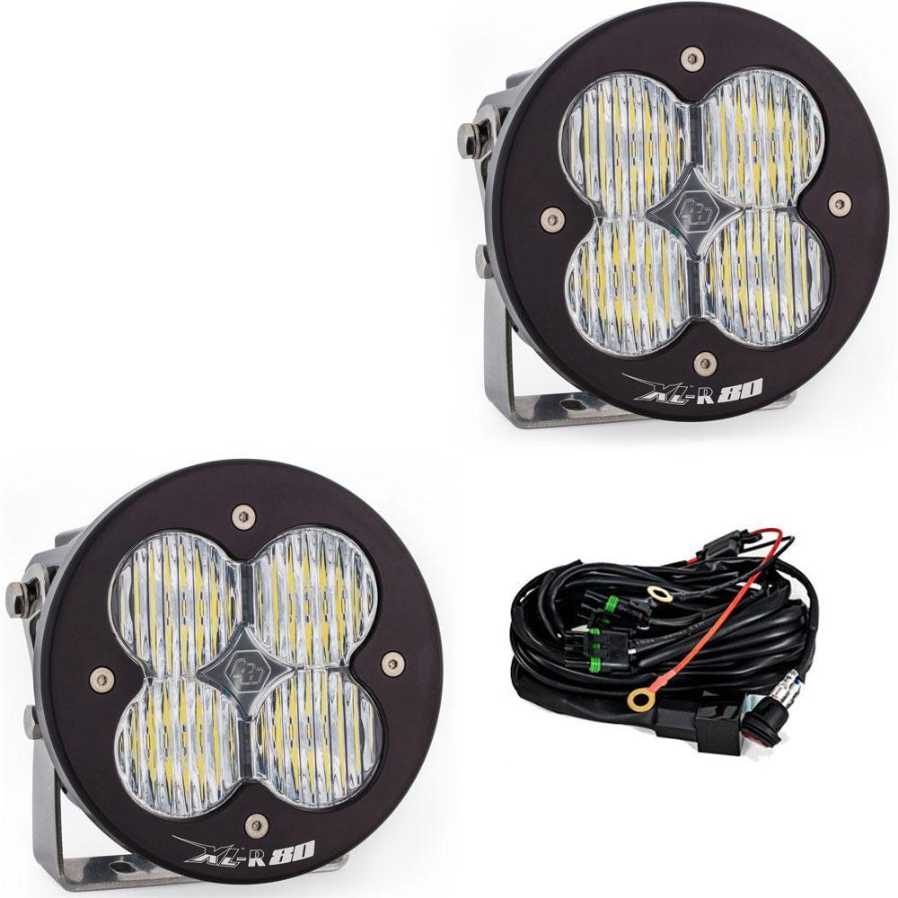 XL-R 80 LED Auxiliary Light Pod Pair - Universal-Lighting Pods-Baja Designs-Wide Cornering-Clear-Black Market UTV