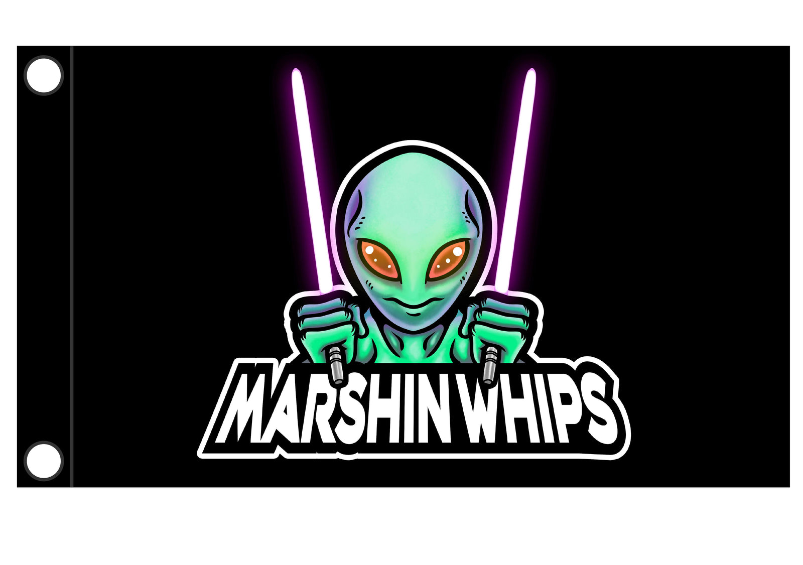 Marshin Whips Single Day Flag Whip-Flags-Marshin Whips-Small 12" x 16"-Black Market UTV