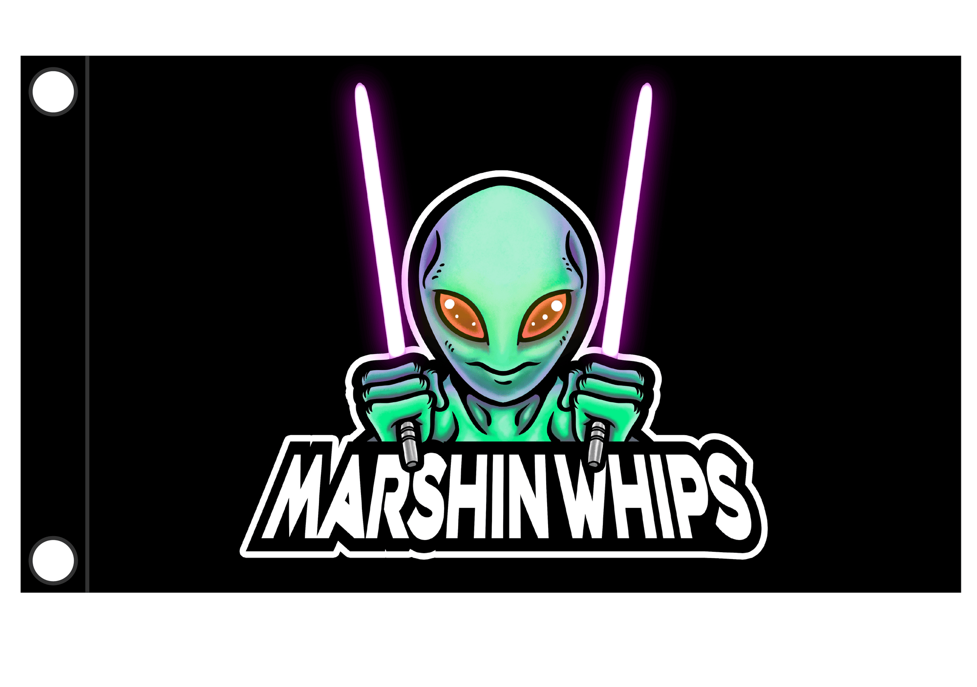 Marshin Whips Single Day Flag Whip-Flags-Marshin Whips-Small 12" x 16"-Black Market UTV