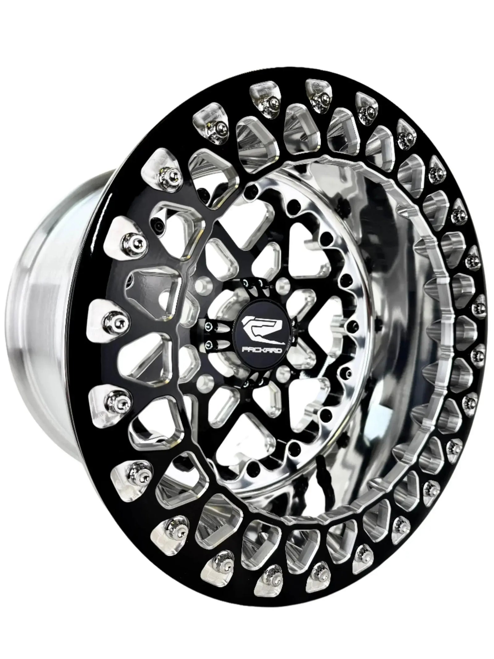 V2 Super Star - FF Forged Polished Beadlock - Gloss Black-Wheels-Packard Performance-15x7 | 4x136-V.1-Black Market UTV