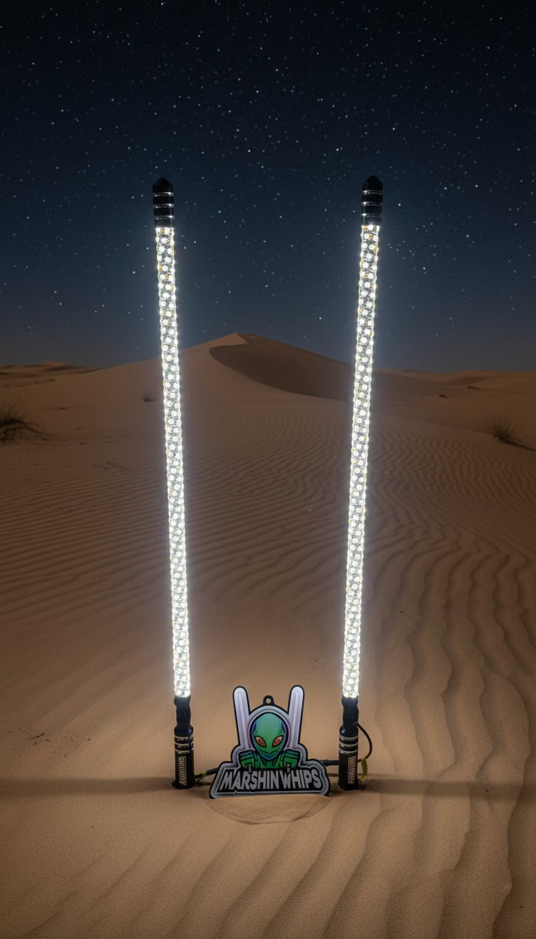 RGBW Vehicle Lighting System with Brake & Turn Signals-Marshin Whips-2ft-Black Market UTV