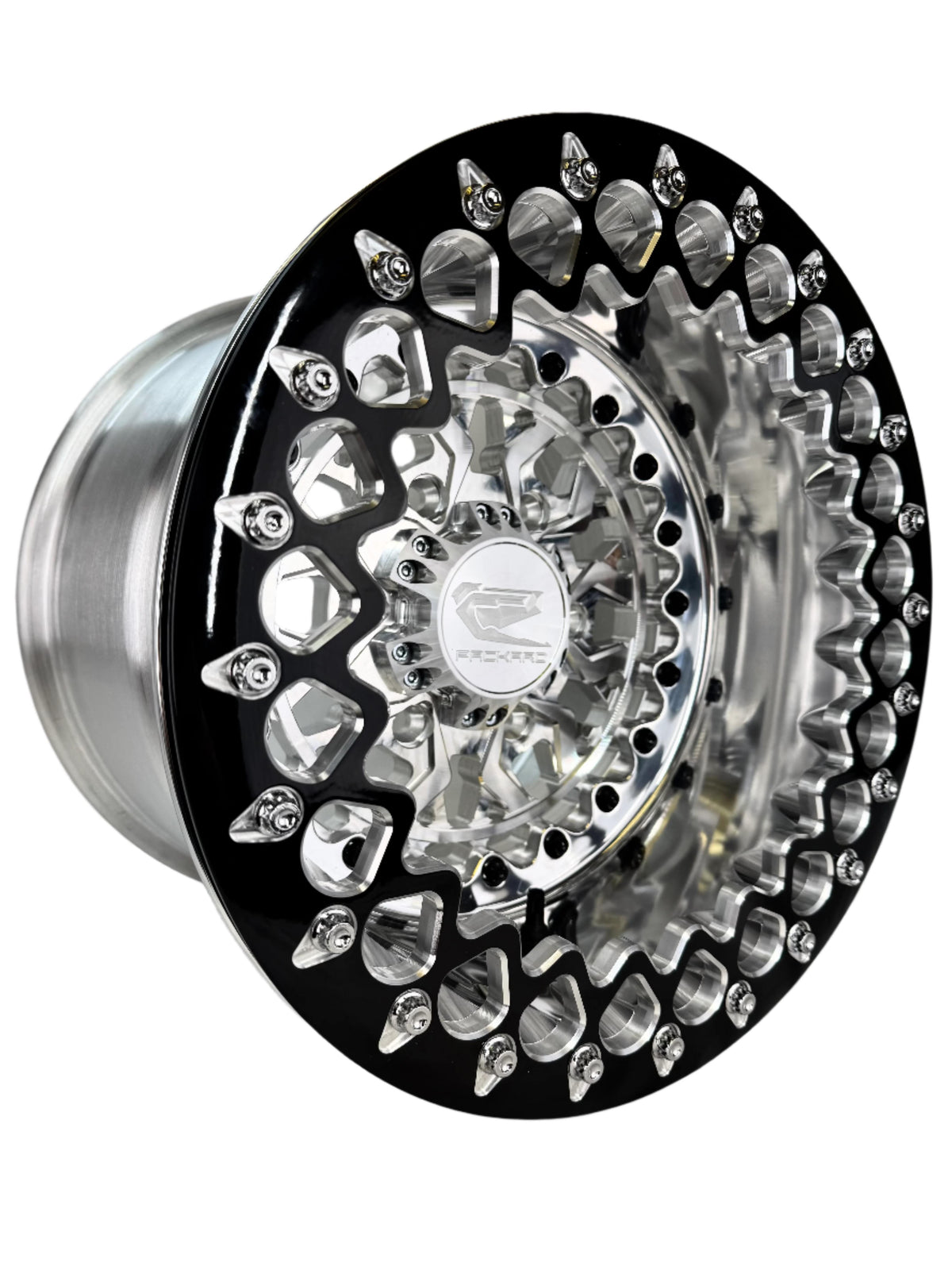 Apollo - FF Forged Polished Beadlock - Silver Maverick R 6x139.7-Wheels-Packard Performance Dealer-15x7 | 6X139.7-Contrast Machined V.1-No-Black Market UTV