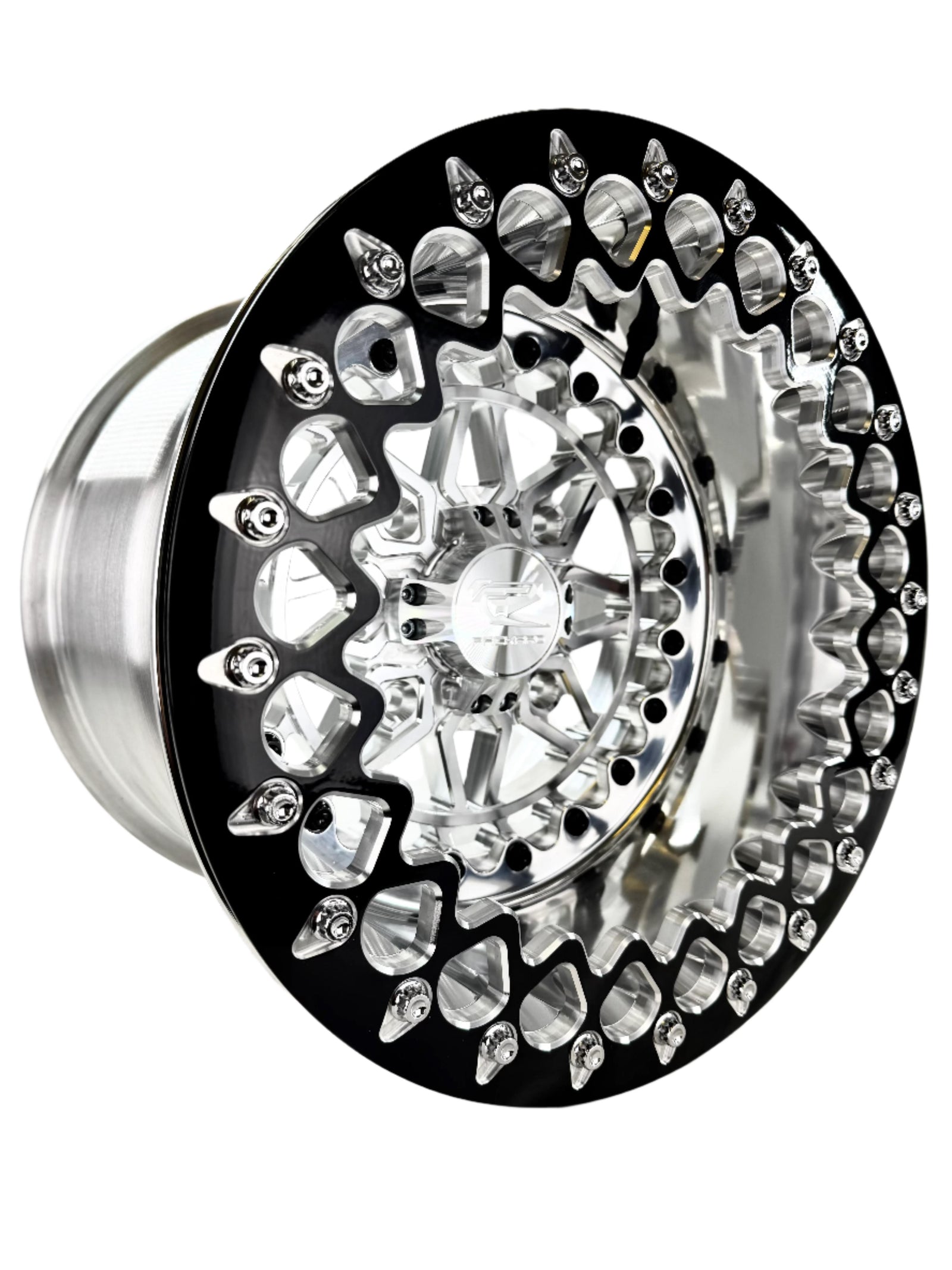 Apollo - FF Forged Polished Beadlock - Silver-Wheels-Packard Performance Dealer-15x7 | 4x136-Contrast Machined V.1-No-Black Market UTV