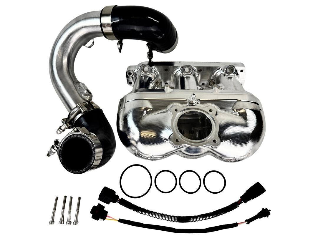PACKARD PERFORMANCE BILLET INTAKE PLENUM FOR CAN-AM X3-Intake Plenum-Packard Performance-W/Out BOV Port-2017-2019-Silver-Black Market UTV