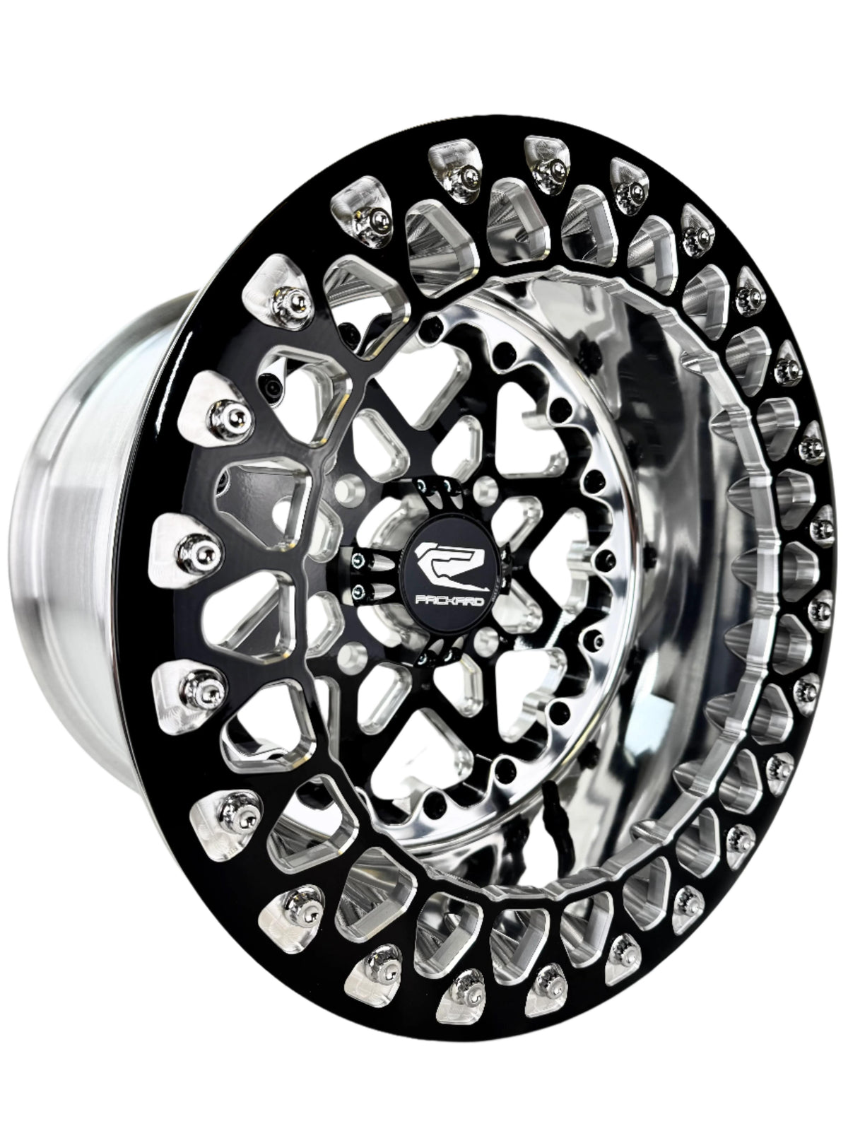 V2 Super Star - FF Forged Polished Beadlock - Gloss Black-Wheels-Packard Performance Dealer-15x7 | 4x136-Contrast Machined V.1-Black Market UTV