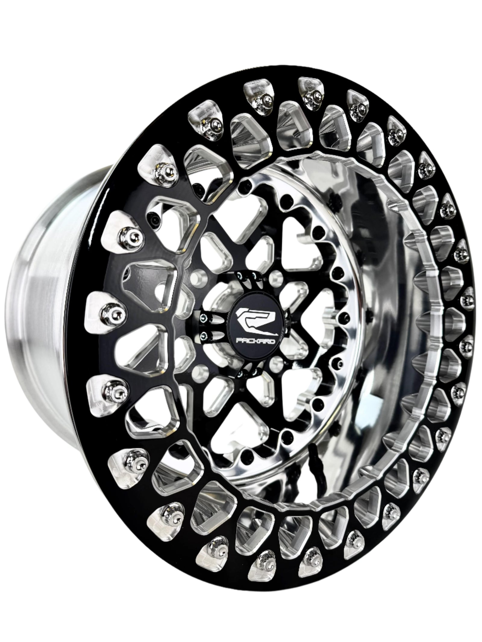 V2 Super Star - FF Forged Polished Beadlock - Gloss Black-Wheels-Packard Performance Dealer-15x7 | 4x136-Contrast Machined V.1-Black Market UTV