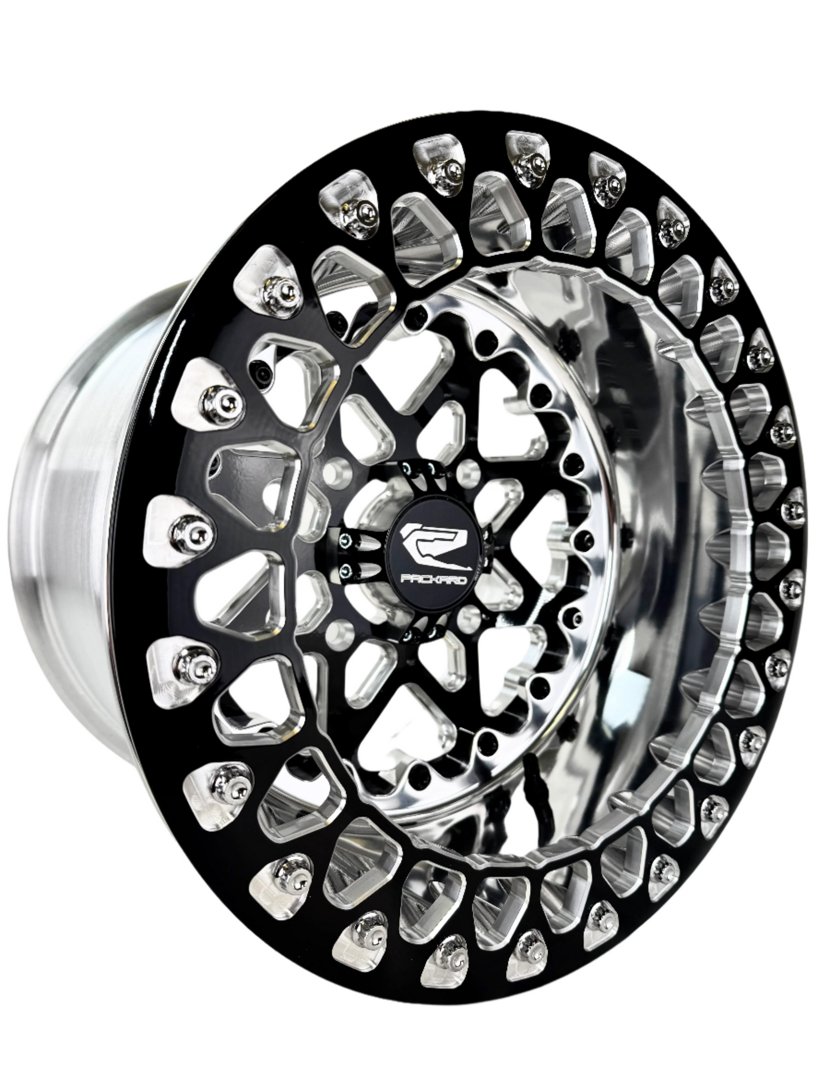 V2 Super Star - FF Forged Polished Beadlock - Gloss Black-Wheels-Packard Performance Dealer-15x7 | 4x136-Contrast Machined V.1-Black Market UTV