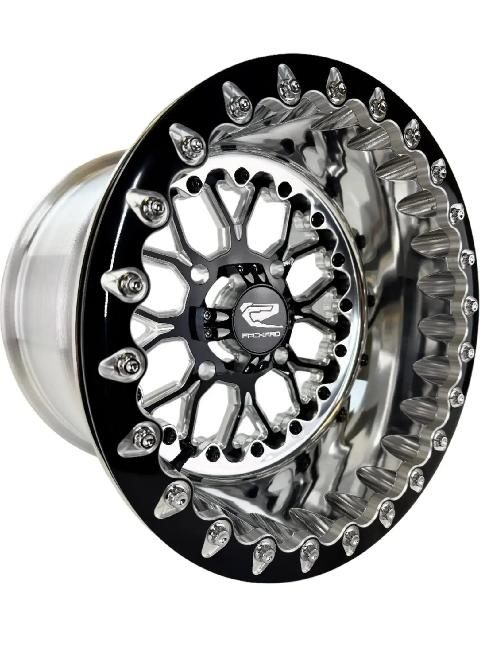 Wishbone - FF Forged Polished Beadlock - Gloss Black-Wheels-Packard Performance-15x7 | 4x136-V.1-Black Market UTV