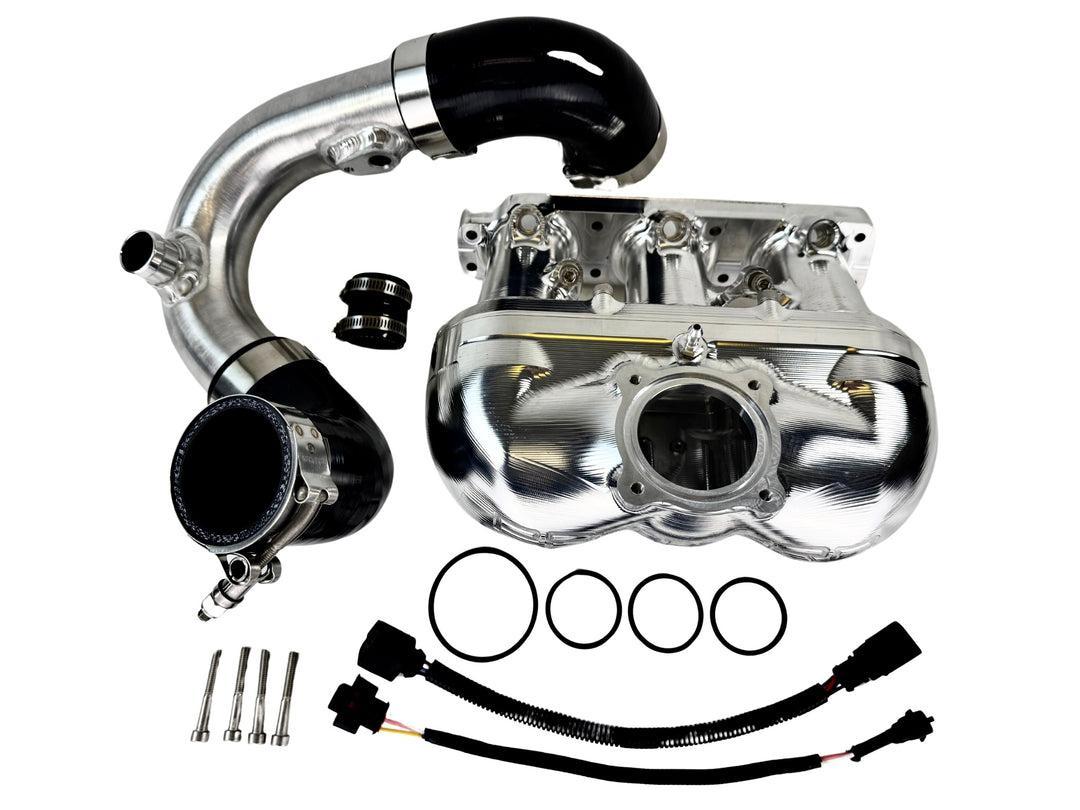 PACKARD PERFORMANCE BILLET INTAKE PLENUM FOR CAN-AM X3-Intake Plenum-Packard Performance-With BOV Port-2017-2019-Silver-Black Market UTV