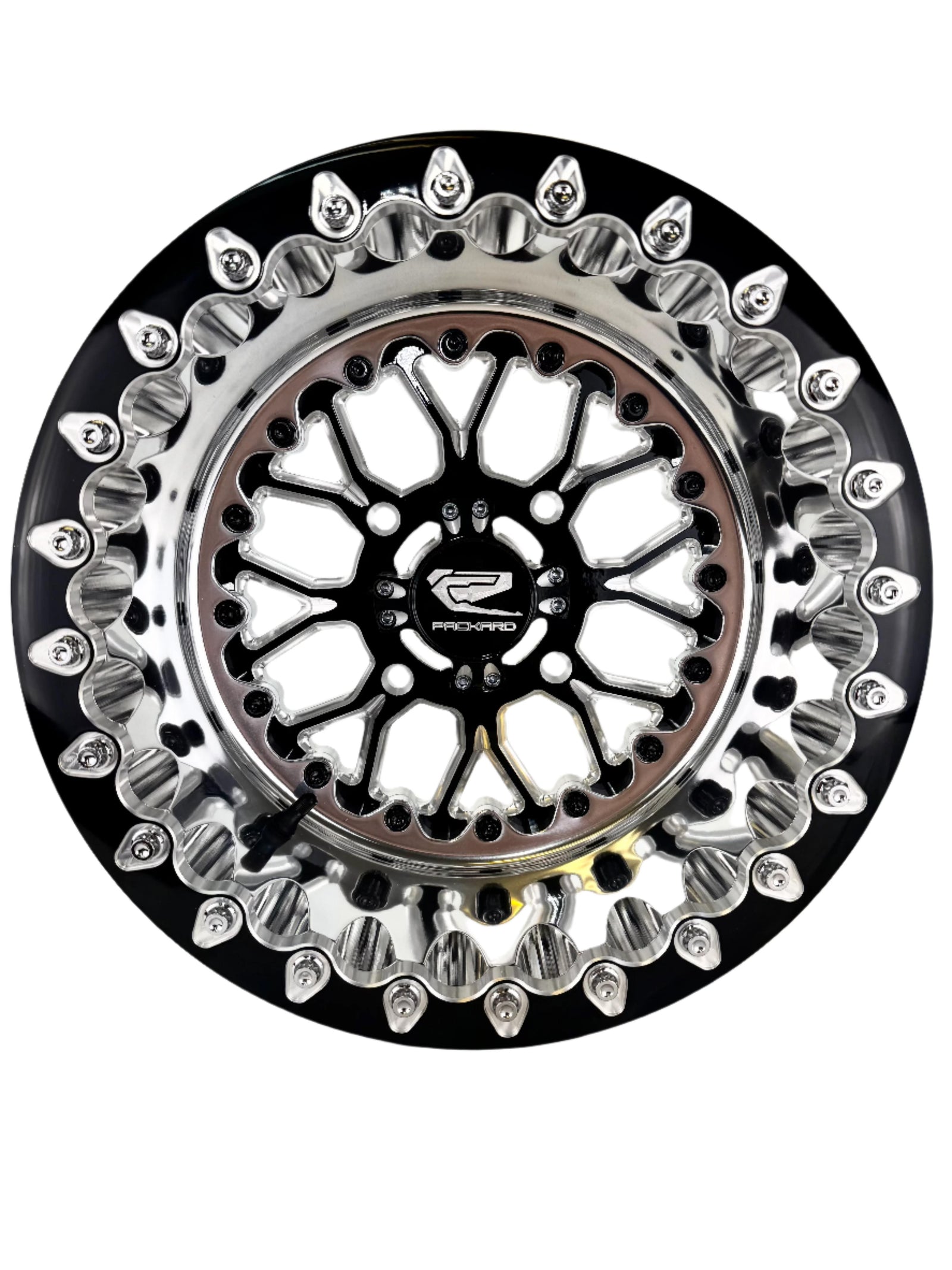 Wishbone - FF Forged Polished Beadlock - Gloss Black-Wheels-Packard Performance Dealer-15x7 | 4x136-V.1-Black Market UTV