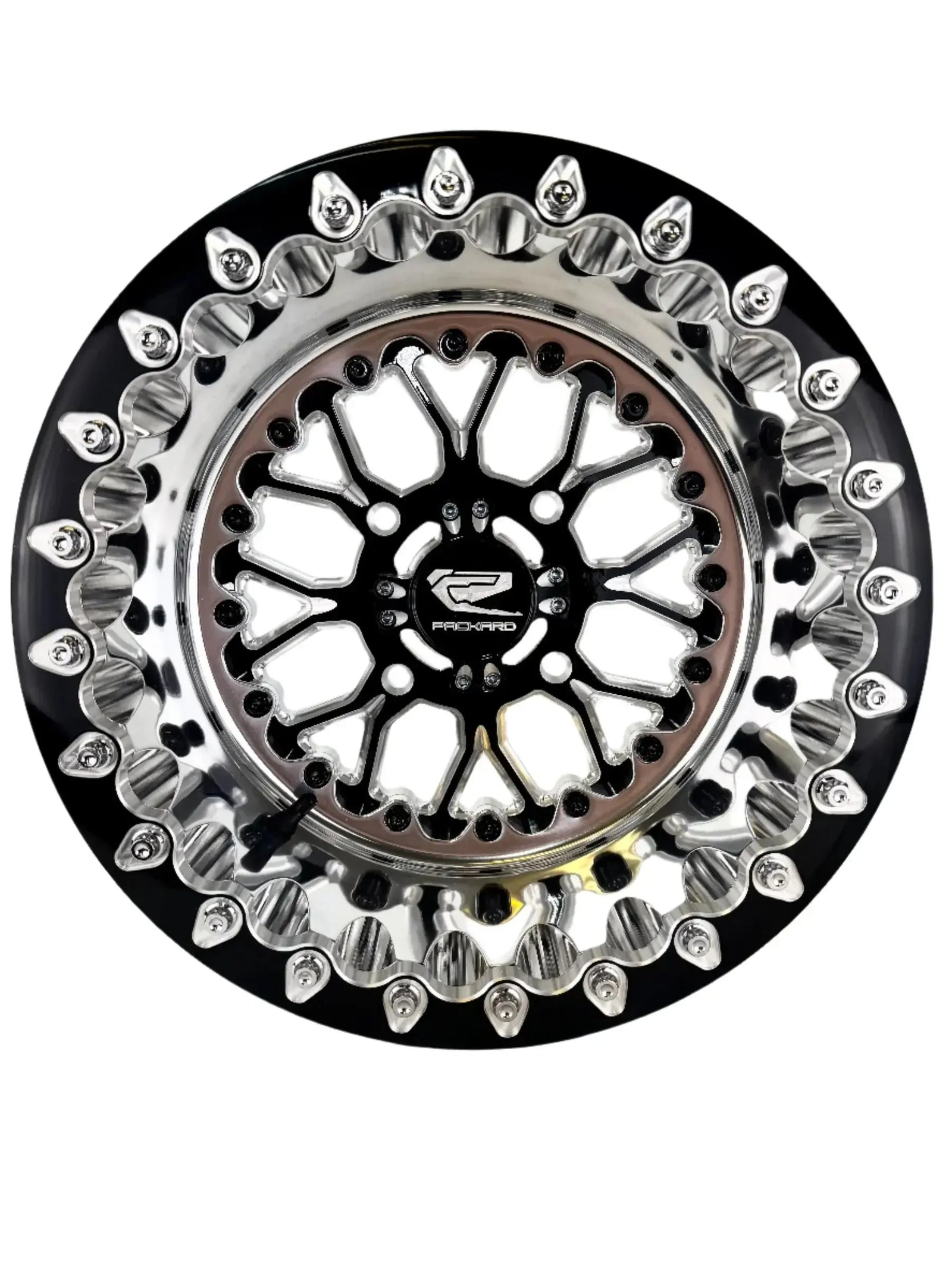 Wishbone - FF Forged Polished Beadlock - Gloss Black-Wheels-Packard Performance-15x7 | 4x136-V.1-Black Market UTV