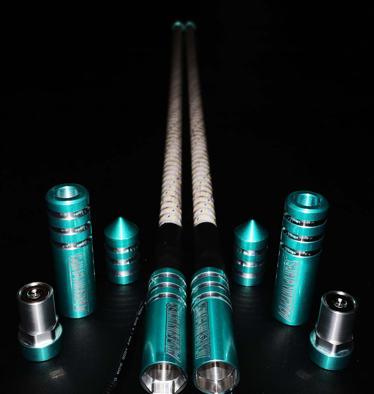 GAME CHANGER - TEAL (SET)-Whip-Marshin Whips-2 FT-RED-Black Market UTV