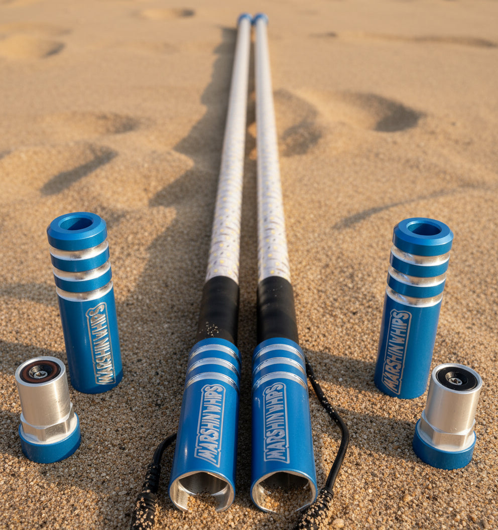 Game Changer LED Whip Set - Red, White & Blue Edition-Marshin Whips-2 FT-BLUE-Black Market UTV