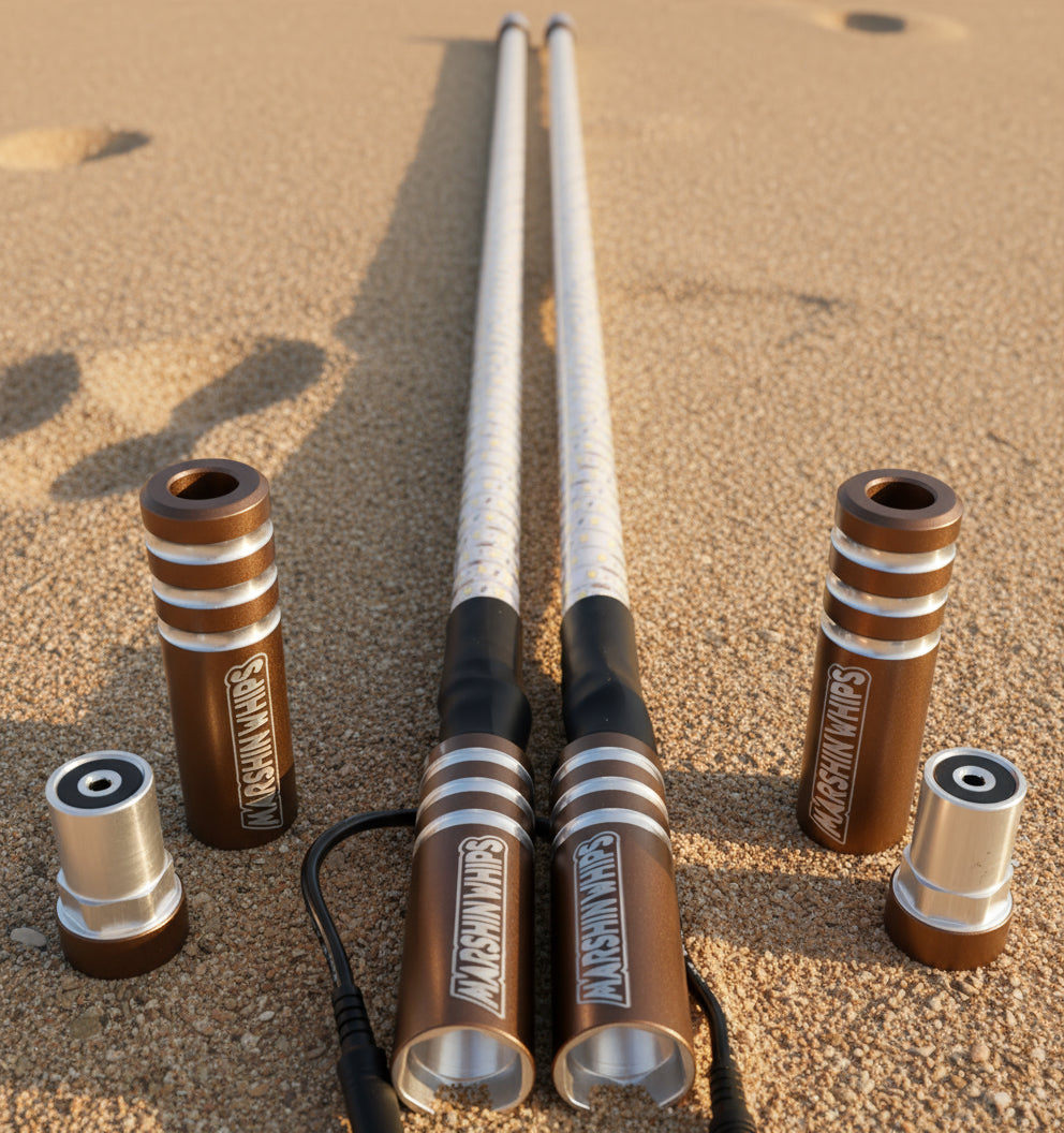 Game Changer LED Whip Set - Red, White & Blue Edition-Marshin Whips-2 FT-BRONZE-Black Market UTV