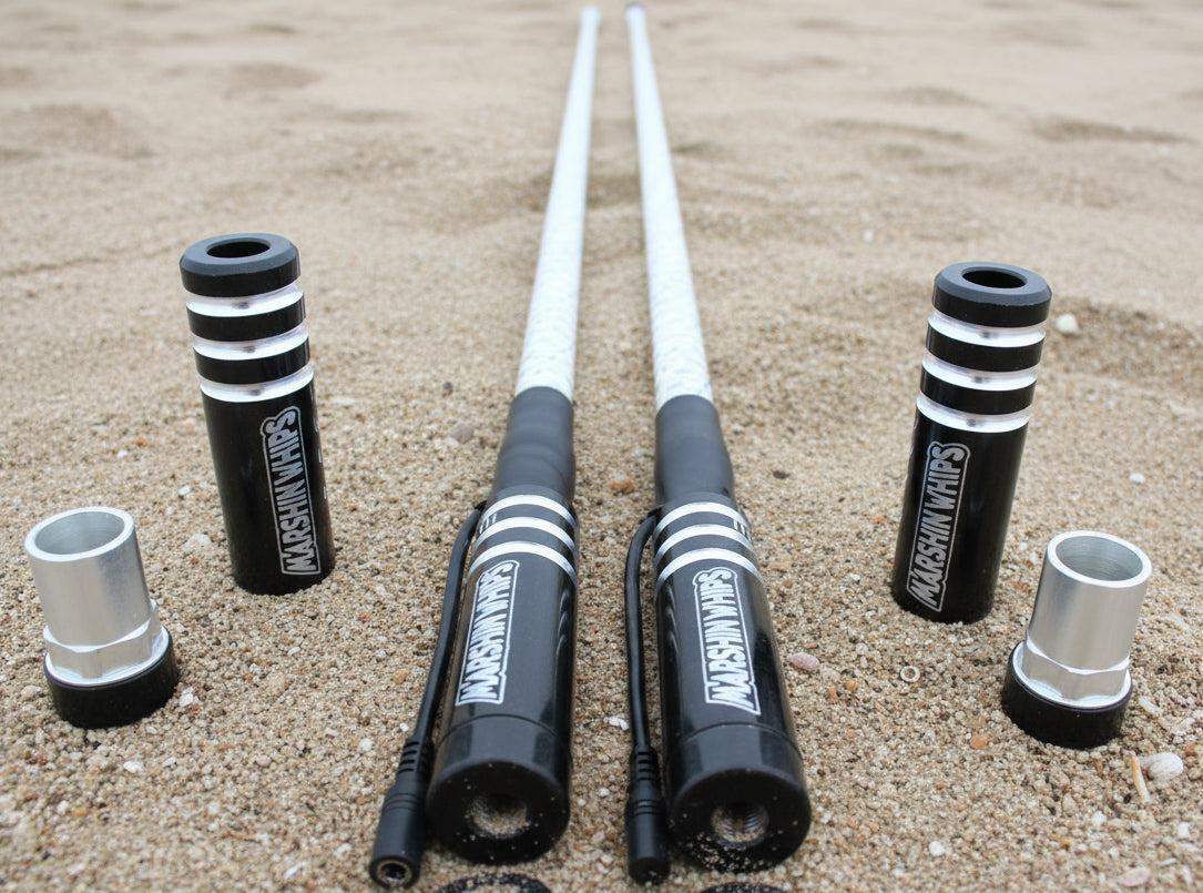 Game Changer LED Whip Set - Green, White & Red-Marshin Whips-2 FT-CHRYSTAL GREY-Black Market UTV