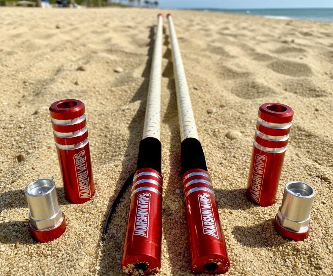 Game Changer LED Whip Set - Green, White & Red-Marshin Whips-2 FT-PURP-Black Market UTV