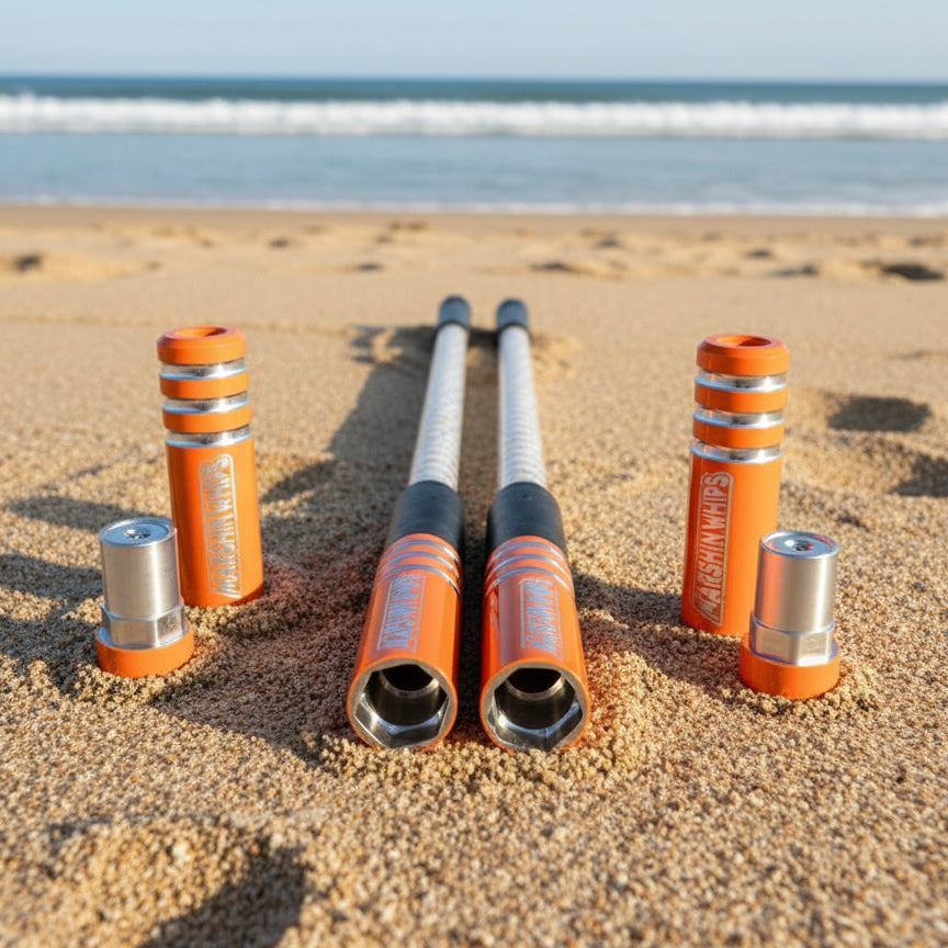 Game Changer LED Whip Set - Red, White & Blue Edition-Marshin Whips-2 FT-ORANGE-Black Market UTV