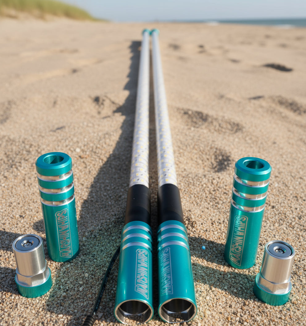 Game Changer LED Whip Set - Red, White & Blue Edition-Marshin Whips-2 FT-TEAL-Black Market UTV