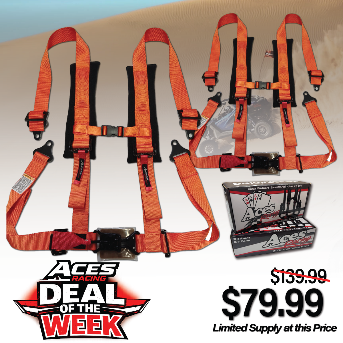 (Pair) 4 Point Harness - Latch and Link Style