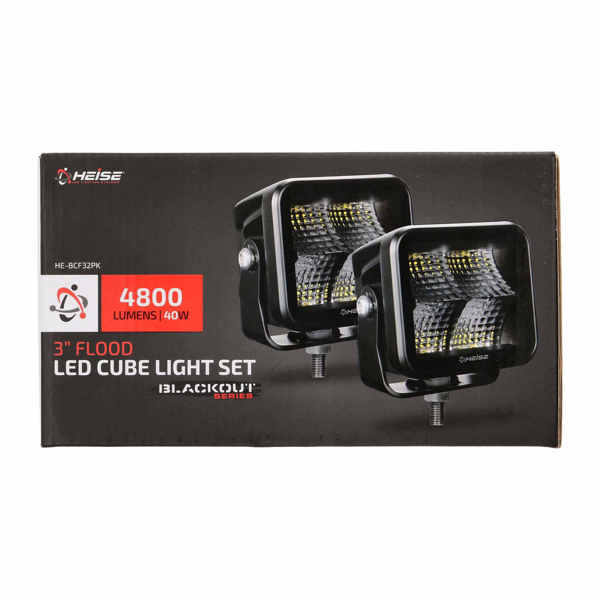 Universal - Blackout 3&quot; - 4 LED Flood Cube - 2 Pack-Lighting Pods-Heise-Black Market UTV