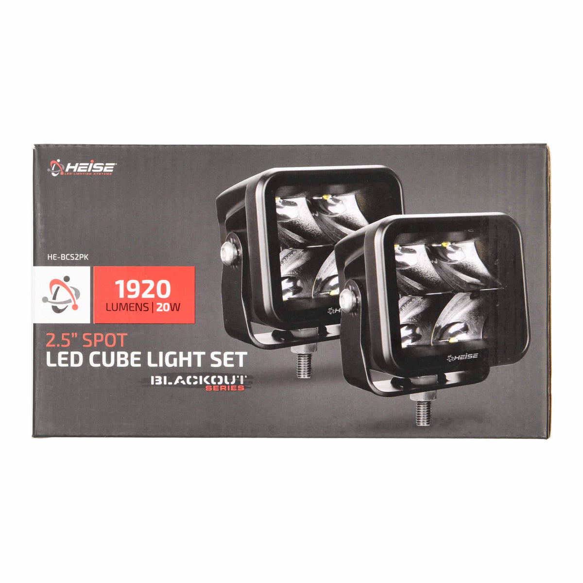 Universal - Blackout 2.5&quot; - 4 LED Spot Cube - 2 Pack-Lighting Pods-Heise-Black Market UTV