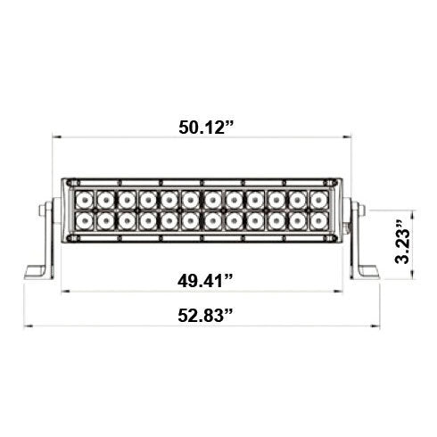 Universal - Dual Row Blackout Lightbar - 50 Inch, 96 LED-Light Bars-Heise-Black Market UTV