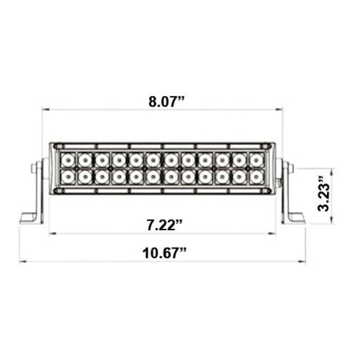 Universal - Dual Row Blackout Lightbar - 8 Inch, 12 LED-Light Bar-Heise-Black Market UTV