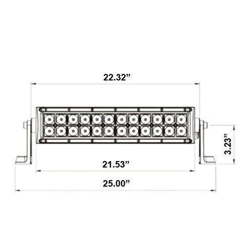 Universal - Dual Row Blackout Curved Lightbar - 22 Inch, 40 LED-Light Bars-Heise-Black Market UTV