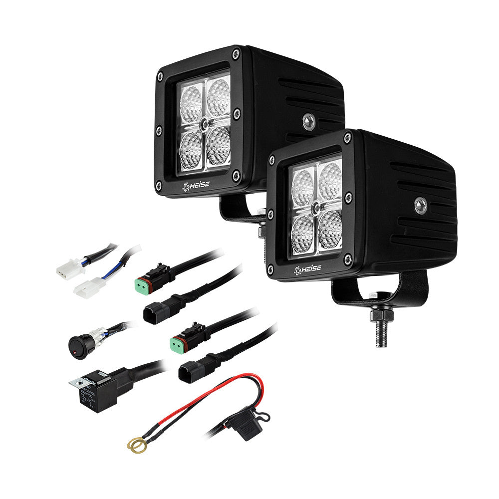 Universal - Cube Flood Light - 3 Inch, 4 LED, 2-Pack-Lighting Pods-Heise-Black Market UTV