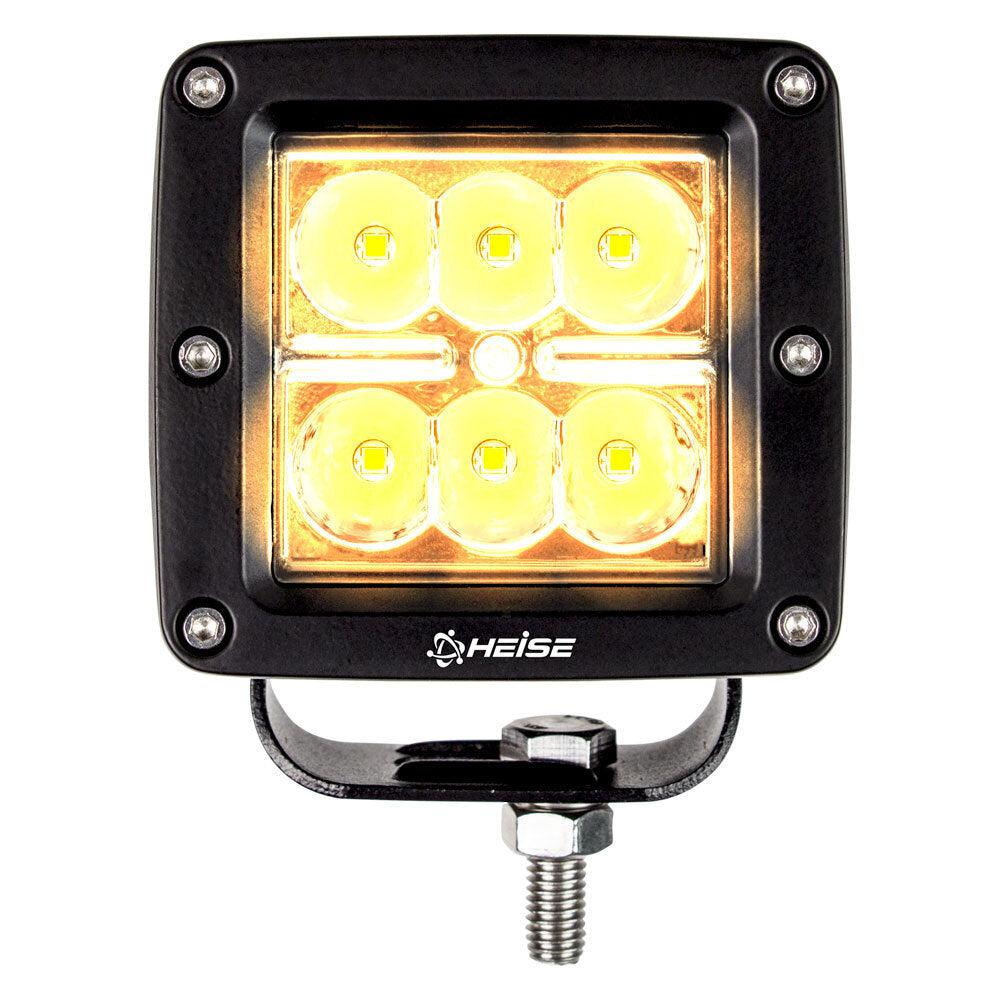 Universal - Amber Cube Spot Light - 3 Inch, 6 LED-Lighting Pods-Heise-Black Market UTV